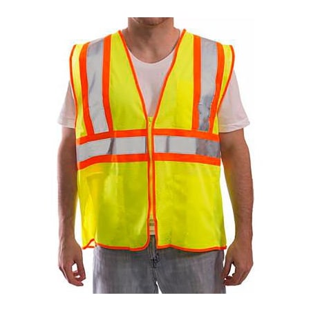 Tingley Two-Tone Hi-Vis Safety Vest XXS/XS Class 2 , Zipper 4 Pockets V70642.XXS-XS